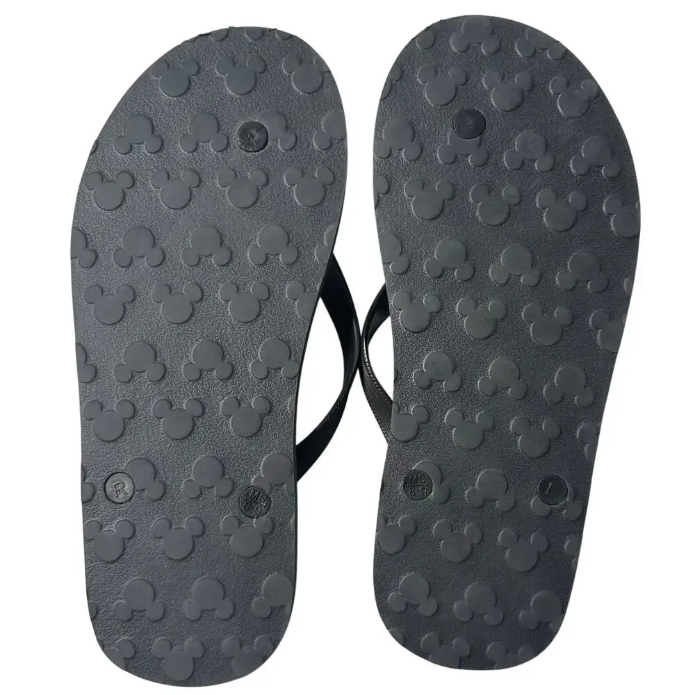 Disneyland Resort DLR 55 Mickey Mouse Flip Flops Black Men’s Size 11